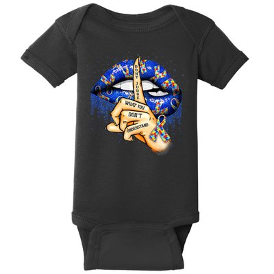 Don't Judge What You Don't Understand Autism Awareness Lips Baby Bodysuit