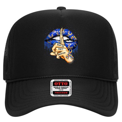Don't Judge What You Don't Understand Autism Awareness Lips Trucker Hat