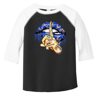 Don't Judge What You Don't Understand Autism Awareness Lips Toddler Fine Jersey T-Shirt