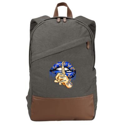 Don't Judge What You Don't Understand Autism Awareness Lips Cotton Canvas Backpack