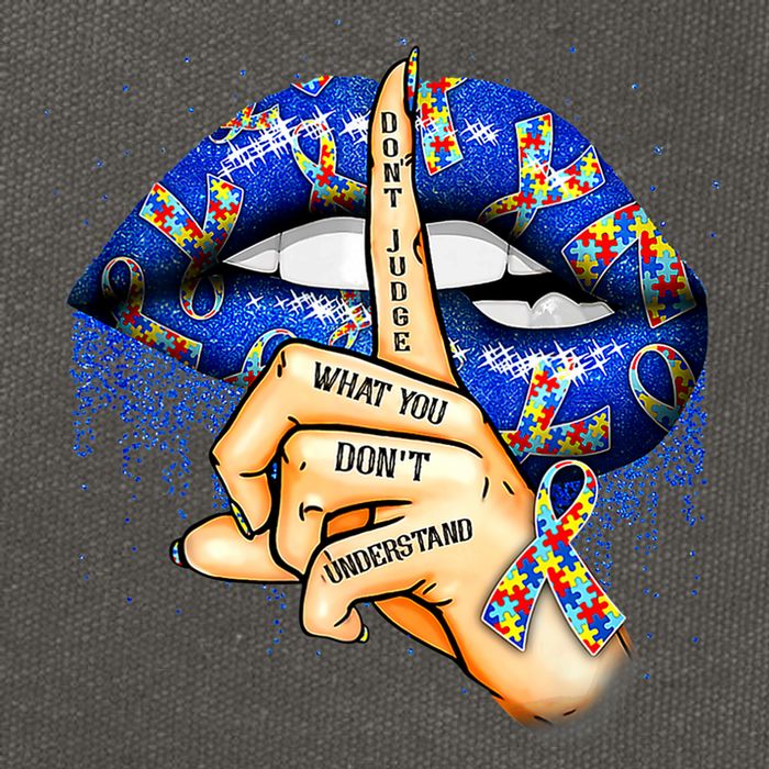 Don't Judge What You Don't Understand Autism Awareness Lips Cotton Canvas Backpack
