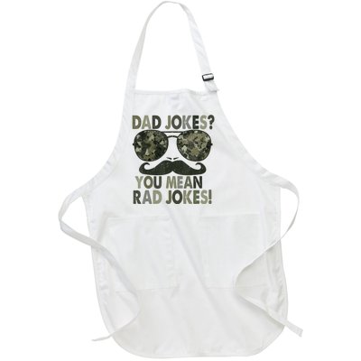 Dad Jokes You Mean Rad Jokes Fathers Day Vintage Full-Length Apron With Pockets