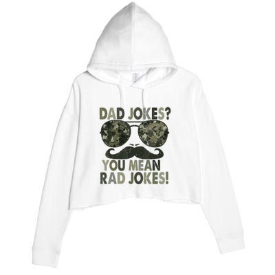 Dad Jokes You Mean Rad Jokes Fathers Day Vintage Crop Fleece Hoodie