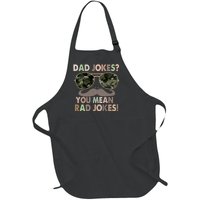 Dad Jokes You Mean Rad Jokes Fathers Day Vintage Full-Length Apron With Pockets