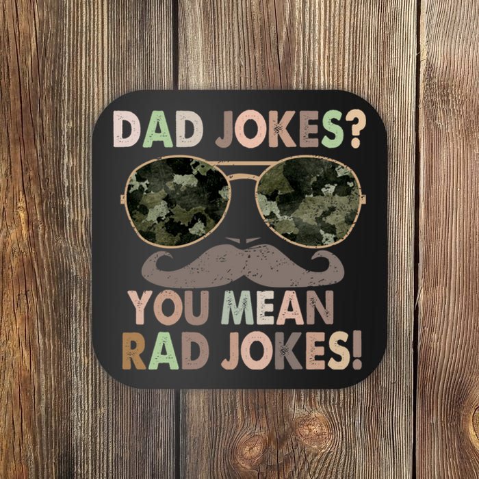 Dad Jokes You Mean Rad Jokes Fathers Day Vintage Coaster