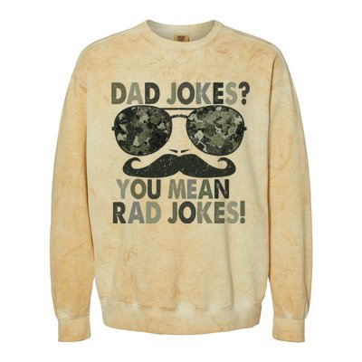 Dad Jokes You Mean Rad Jokes Funny Father day Vintage Colorblast Crewneck Sweatshirt