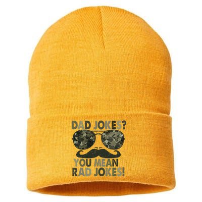 Dad Jokes You Mean Rad Jokes Funny Father day Vintage Sustainable Knit Beanie