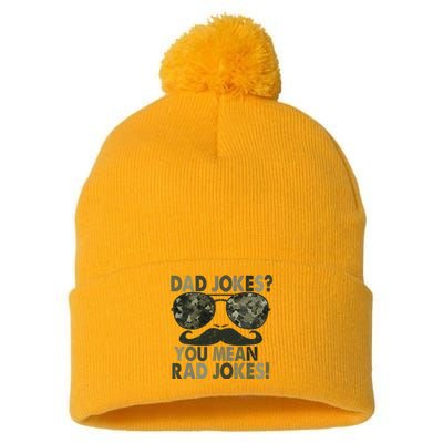 Dad Jokes You Mean Rad Jokes Funny Father day Vintage Pom Pom 12in Knit Beanie