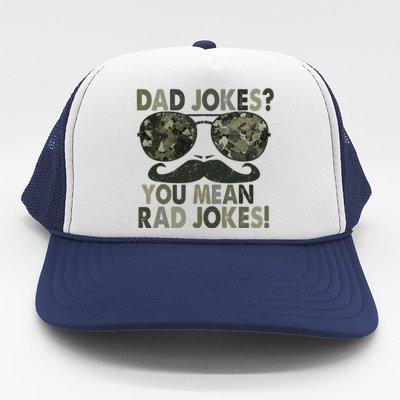 Dad Jokes You Mean Rad Jokes Funny Father day Vintage Trucker Hat