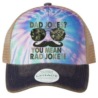 Dad Jokes You Mean Rad Jokes Funny Father day Vintage Legacy Tie Dye Trucker Hat