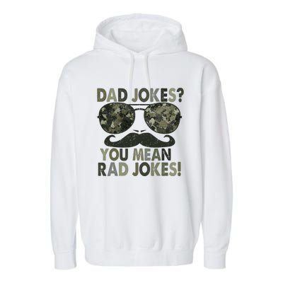 Dad Jokes You Mean Rad Jokes Funny Father day Vintage Garment-Dyed Fleece Hoodie