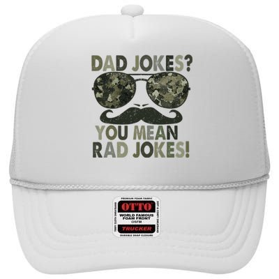 Dad Jokes You Mean Rad Jokes Funny Father day Vintage High Crown Mesh Back Trucker Hat