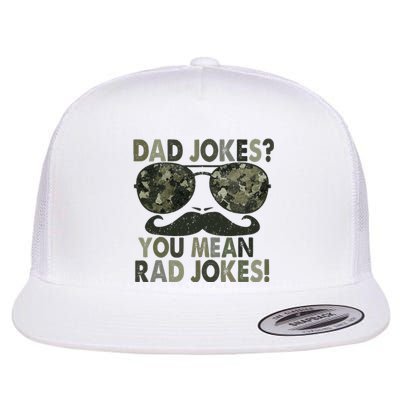 Dad Jokes You Mean Rad Jokes Funny Father day Vintage Flat Bill Trucker Hat