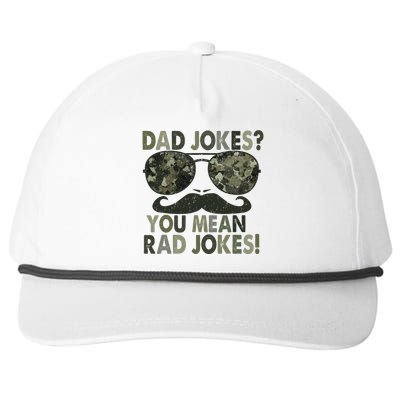 Dad Jokes You Mean Rad Jokes Funny Father day Vintage Snapback Five-Panel Rope Hat