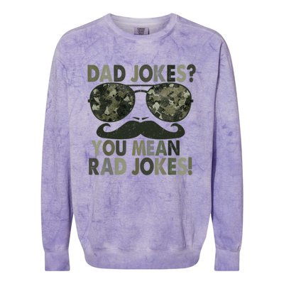 Dad Jokes You Mean Rad Jokes Funny Father Day Colorblast Crewneck Sweatshirt