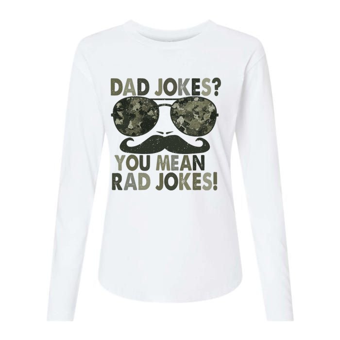 Dad Jokes You Mean Rad Jokes Funny Father Day Vintage Womens Cotton Relaxed Long Sleeve T-Shirt