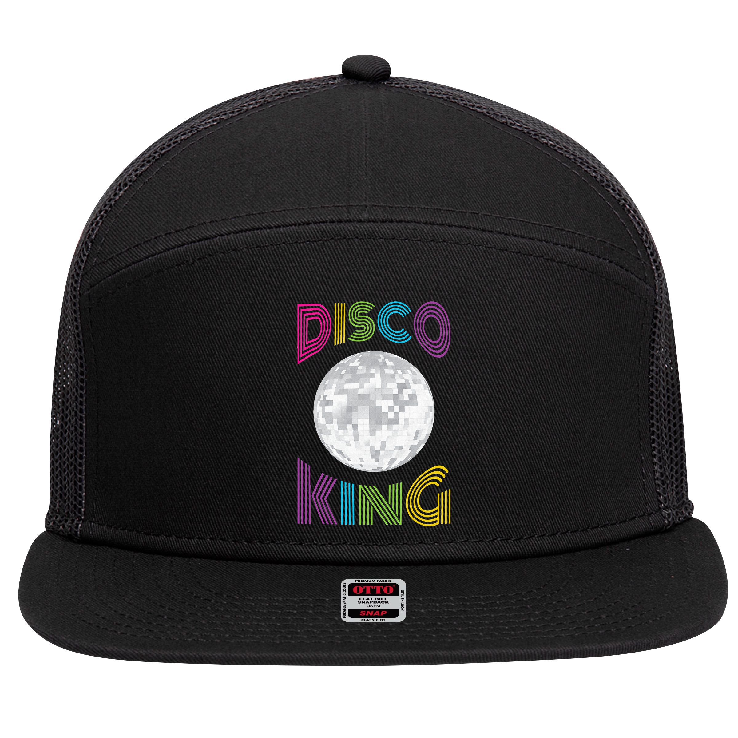 Disco King 70s Seventies Costume 7 Panel Mesh Trucker Snapback Hat