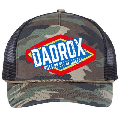 Dadrox Kills 99.9 Percent Of Jokes Funny Fathers Day Gift Retro Rope Trucker Hat Cap