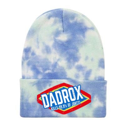 Dadrox Kills 99.9 Percent Of Jokes Funny Fathers Day Gift Tie Dye 12in Knit Beanie