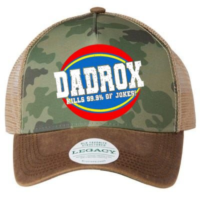 Dadrox Kills 99.9 Percent Of Jokes Funny Fathers Day Gift Legacy Tie Dye Trucker Hat