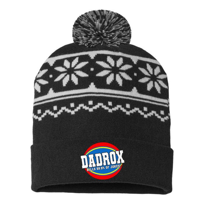 Dadrox Kills 99.9 Percent Of Jokes Funny Fathers Day Gift USA-Made Snowflake Beanie