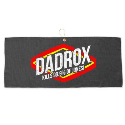 Dadrox Kills 99.9 Percent Of Jokes Funny Fathers Day Gift Large Microfiber Waffle Golf Towel