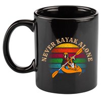 Dog Kayaking And Never Kayak Alone For Dog And Kayak Lover Gift 11oz C Handle Ceramic Mug