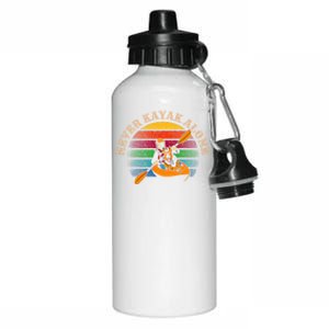 Dog Kayaking And Never Kayak Alone For Dog And Kayak Lover Gift Aluminum Water Bottle