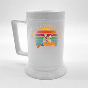 Dog Kayaking And Never Kayak Alone For Dog And Kayak Lover Gift Beer Stein