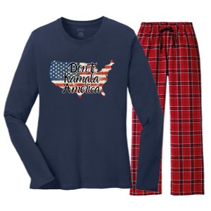 DonT Kamala America Women's Long Sleeve Flannel Pajama Set 