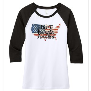 DonT Kamala America Women's Tri-Blend 3/4-Sleeve Raglan Shirt