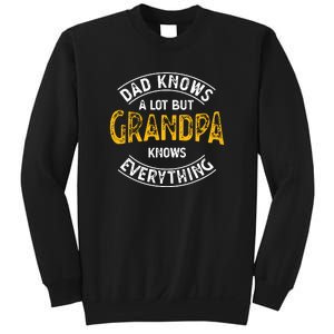 Dad Knows A Lot But Grandpa Knows Everything Funny Granddad Sweatshirt