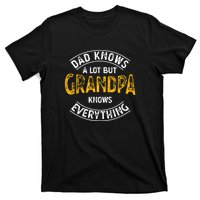 Dad Knows A Lot But Grandpa Knows Everything Funny Granddad T-Shirt