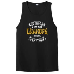 Dad Knows A Lot But Grandpa Knows Everything Funny Granddad PosiCharge Competitor Tank