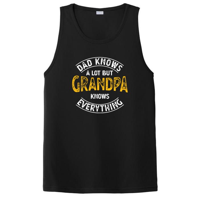 Dad Knows A Lot But Grandpa Knows Everything Funny Granddad PosiCharge Competitor Tank