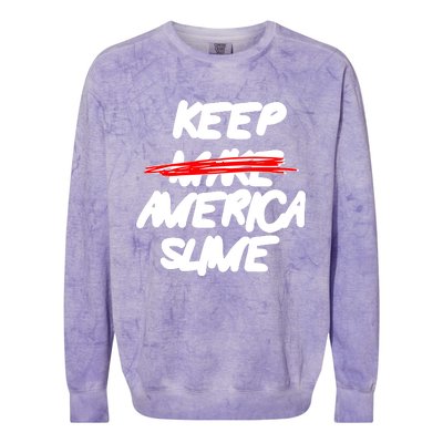 Definition Keep America Slime Again Colorblast Crewneck Sweatshirt