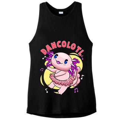 Dancolotl Kawaii Axolotl Dancing Axolotl Lover Ballet Dancer Ladies PosiCharge Tri-Blend Wicking Tank