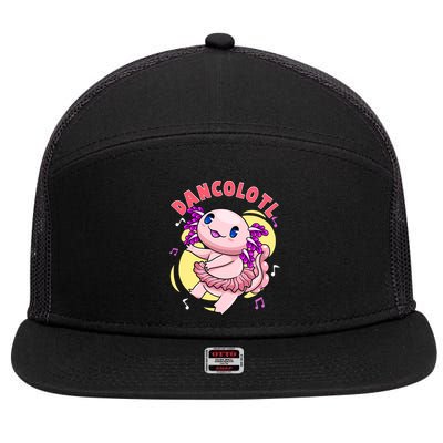 Dancolotl Kawaii Axolotl Dancing Axolotl Lover Ballet Dancer 7 Panel Mesh Trucker Snapback Hat