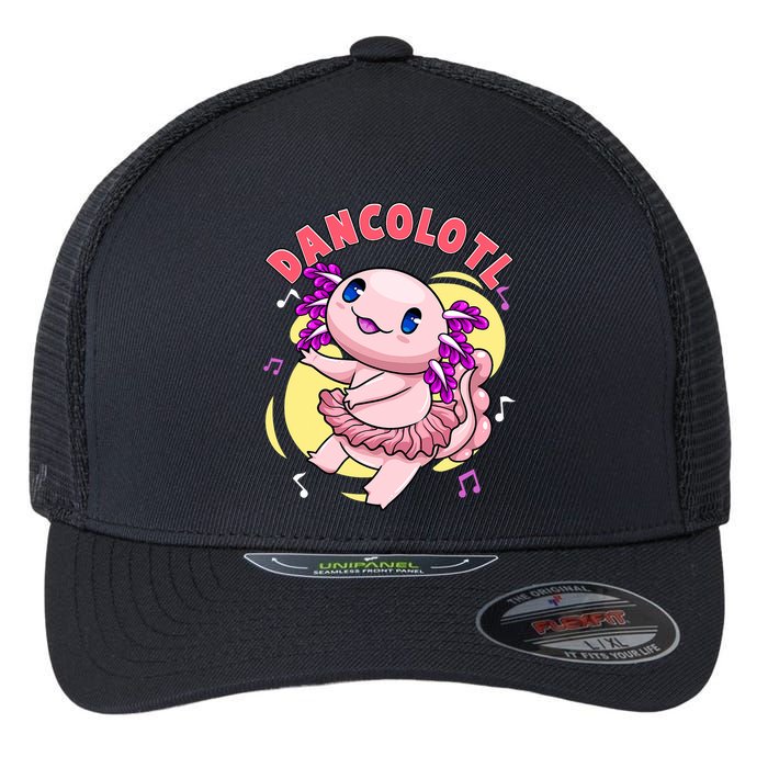 Dancolotl Kawaii Axolotl Dancing Axolotl Lover Ballet Dancer Flexfit Unipanel Trucker Cap