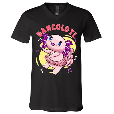 Dancolotl Kawaii Axolotl Dancing Axolotl Lover Ballet Dancer V-Neck T-Shirt