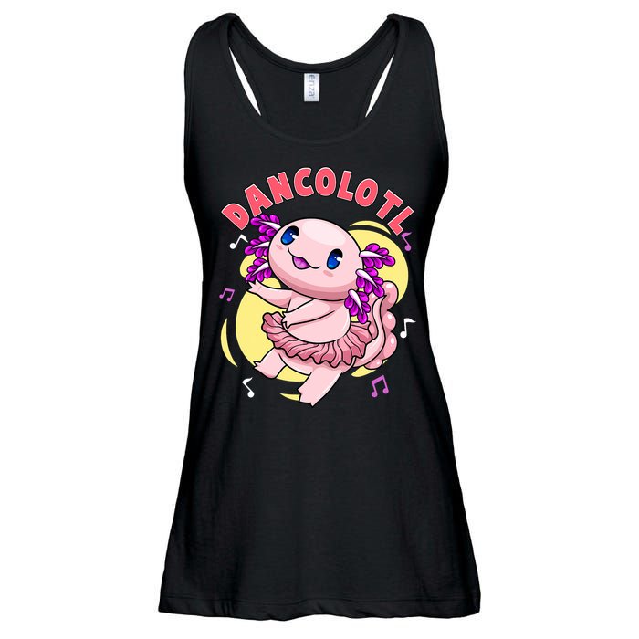 Dancolotl Kawaii Axolotl Dancing Axolotl Lover Ballet Dancer Ladies Essential Flowy Tank