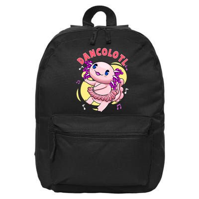Dancolotl Kawaii Axolotl Dancing Axolotl Lover Ballet Dancer 16 in Basic Backpack
