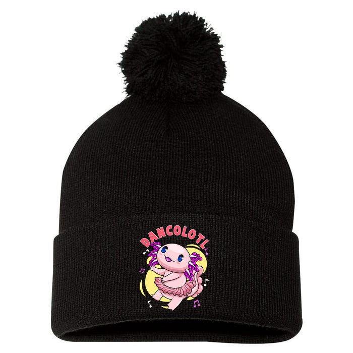 Dancolotl Kawaii Axolotl Dancing Axolotl Lover Ballet Dancer Pom Pom 12in Knit Beanie