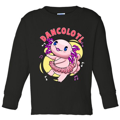 Dancolotl Kawaii Axolotl Dancing Axolotl Lover Ballet Dancer Toddler Long Sleeve Shirt