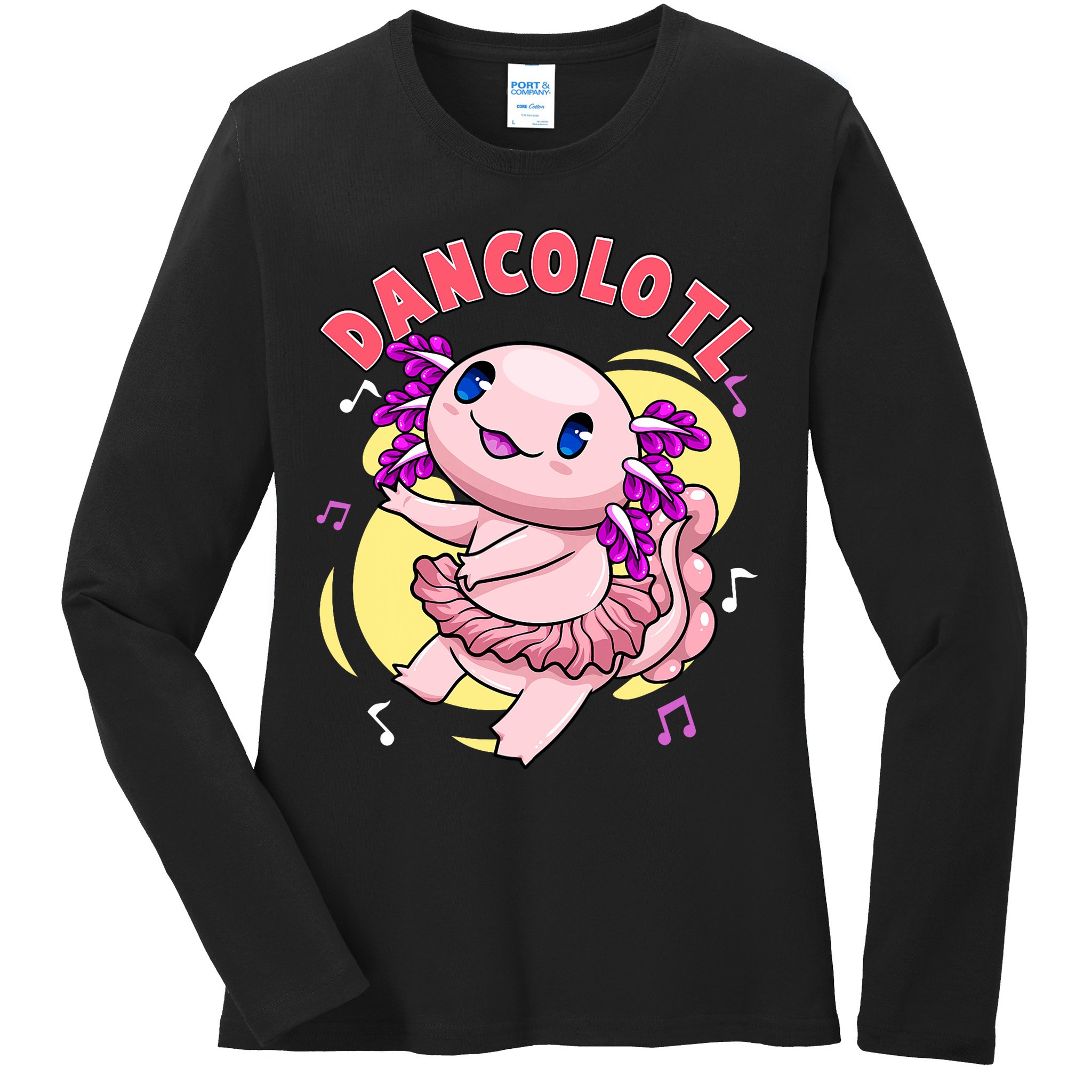 Dancolotl Kawaii Axolotl Dancing Axolotl Lover Ballet Dancer Ladies Long Sleeve Shirt