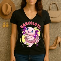Dancolotl Kawaii Axolotl Dancing Axolotl Lover Ballet Dancer Women's V-Neck T-Shirt