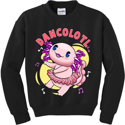 Dancolotl Kawaii Axolotl Dancing Axolotl Lover Ballet Dancer Kids Sweatshirt