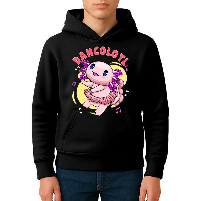 Dancolotl Kawaii Axolotl Dancing Axolotl Lover Ballet Dancer Kids Hoodie