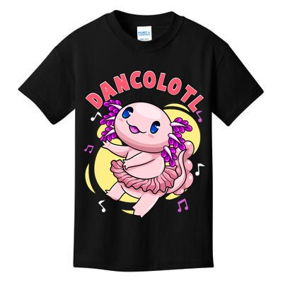Dancolotl Kawaii Axolotl Dancing Axolotl Lover Ballet Dancer Kids T-Shirt
