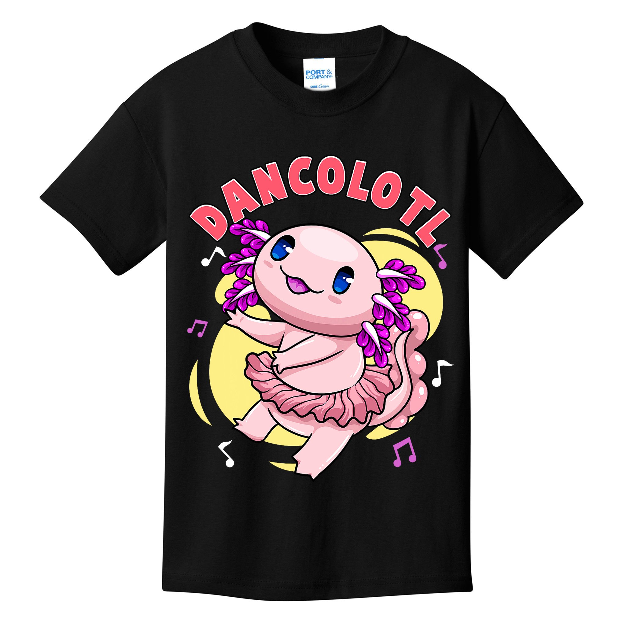 Dancolotl Kawaii Axolotl Dancing Axolotl Lover Ballet Dancer Kids T-Shirt